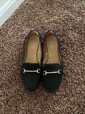 H&M Black Loafers with Silver Bit Accent